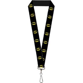 Buckle Down Lanyard-1.0"-Batman Shield Black/Yellow