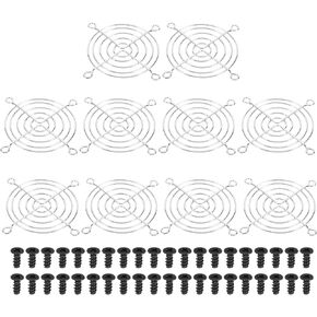 PATIKIL 96mm Filter Grill with Screws, 10 Pack Chrome Plated Iron Frame Ventilator Grill Protector Mesh Dustproof Case Cover for Computer, Fan, Silver Tone