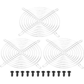 PATIKIL 232mm Filter Grill with Screws, 3 Pack Chrome Plated Iron Frame Ventilator Grill Protector Mesh Dustproof Case Cover for Computer, Fan, Silver Tone