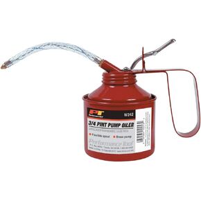 Performance Tool W242 Precision Pump Oiler for Vehicle Engine Oils and Lubricants, Red, 3/4 Pint