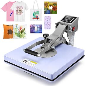 AKEYDIY 15x15 Heat Press, Slide Out Industrial Heat Press Machine for T Shirts, Clamshell Heat Transfer Machine for Sublimation Pillows, Canvas Bags, Puzzles, Coasters (15x15 Gold)