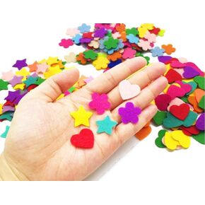 Luhaomisky 300pcs Multi Color Mini Felt Flower Heart Star Embellishments DIY Craft Decoration Small in Size and Light in Weight Easy to Use,Scrapbooking Embellishments