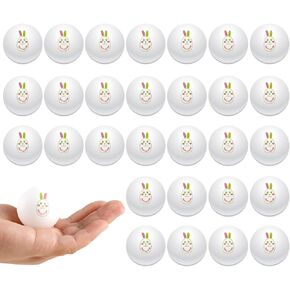 30pcs Easter Rabbit Ping Pong Balls 1.57Inch Bunny Table Tennis Balls Beer Pong Bouncy Balls for Funny Easter Hunt, Easter Basket Fillers, Easter Party School Activities Family Games