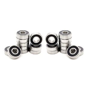 FKG R6-2RS 3/8"x7/8"x9/32" Deep Groove Ball Bearing Double Rubber Seal Bearings Pre-Lubricated, Set of 20