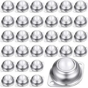 30 pcs 1 Inch Roller Ball Transfer Bearing Nylon Round Ball Transfer Unit Universal Ball Casters for Conveyor Roller Stand Transmission System Furniture