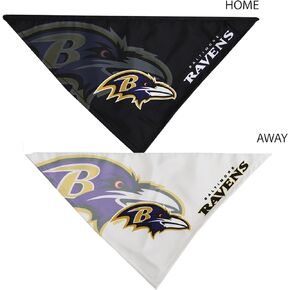 Littlearth Unisex-Adult NFL Baltimore Ravens Home and Away Pet Bandana Set, Team Color, Medium