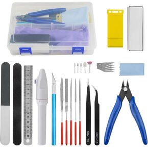WMYCONGCONG 26 PCS Gundam Model Basic Tools Set Hobby Building Tools Kit with a Plastic Case for Professional Gundam Model Building, Repairing and Fixing