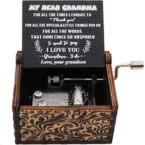 Wooden Music Box, You are My Sunshine Music Boxes, Gift from Grandson to Grandma, My Dear Grandma Gift Idea for Christmas, New Year, Valentine's Day, Mother's Day, Birthday