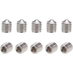 uxcell 40Pcs M6x6mm Internal Hex Socket Set Grub Screws Cone Point 304 Stainless Steel Screw