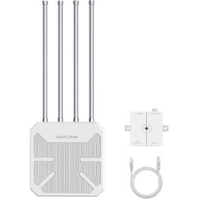 WAVLINK AX3000 Outdoor WiFi 6 Extender Long Range, WiFi 6 Outdoor Wireless Access Point, Support Active PoE, 4x8dBi Antennas,Outdoor WiFi Solution,IP67,Up to 128 Devices for Farm,Yard,RV,Campsite,Park