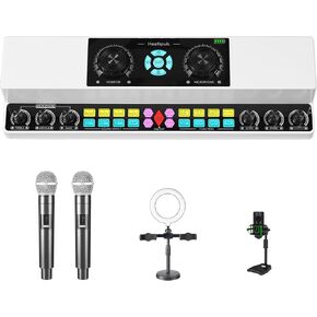 heetipuk Y6 Live Sound Card Audio Mixer Stereo Sound Bluetooth Speaker, for Live Streaming/Podcasting/Gaming/Music Recording 4 Scene Modes, 4 Voice Changer Modes, 8 Funny Sound Effects