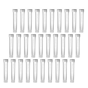 Eowpower 30pcs 10ml Lab Plastic Graduated Vial Storage Test Tubes with Seal Cap Container