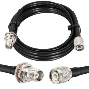 MOOKEERF TNC Cable 50ft,RG58 Coaxial Cable TNC Male to TNC Female Bulkhead Mount Low Loss 50 ohm RG58 Coax Jumper Cable for Radio Scanner,CB Radio,Wi-Fi Radios,GPS Antenna, RF Device,Broadcast