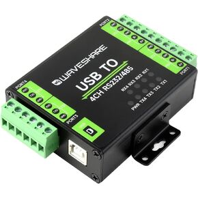 Industrial Isolated USB to RS232/RS485 Converter Adapter, with Original FT4232HL Chip, Supports USB to 4-CH RS232 or USB to 2-CH RS232 + 2-CH RS485, Compatible Linux, Android, Windows 11/10/8.1/8/7