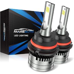 Marsauto H13/9008 Light Bulbs, 30000LM H13 Super Bright Front Light Bulbs Plug and Play, Turbo Fan, 50000 Hours Lifespan, 6500K Cool White, No Polarity, Fog Light, Pack of 2 in Kuwait