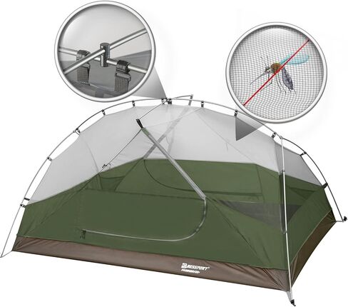 Bessport Camping Tent for 2-3 Person, Lightweight Backpacking Tent Waterproof Windproof Two Doors Easy Setup Double Layer Outdoor Tents for 3 to 4 Seasons, Suitable for Outdoor,Hiking,Camping in Kuwait