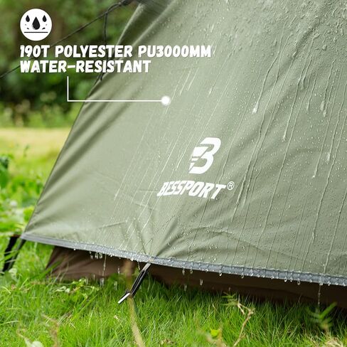 Bessport Camping Tent for 2-3 Person, Lightweight Backpacking Tent Waterproof Windproof Two Doors Easy Setup Double Layer Outdoor Tents for 3 to 4 Seasons, Suitable for Outdoor,Hiking,Camping in Kuwait