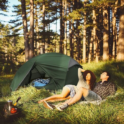 Bessport Camping Tent for 2-3 Person, Lightweight Backpacking Tent Waterproof Windproof Two Doors Easy Setup Double Layer Outdoor Tents for 3 to 4 Seasons, Suitable for Outdoor,Hiking,Camping in Kuwait