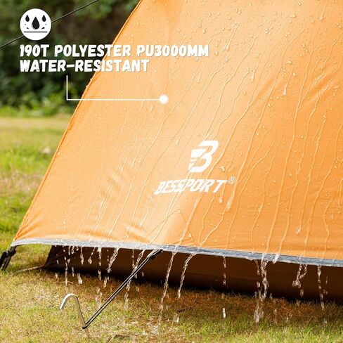 Bessport Camping Tent for 2-3 Person, Lightweight Backpacking Tent Waterproof Windproof Two Doors Easy Setup Double Layer Outdoor Tents for 3 to 4 Seasons, Suitable for Outdoor,Hiking,Camping in Saudi Arabia