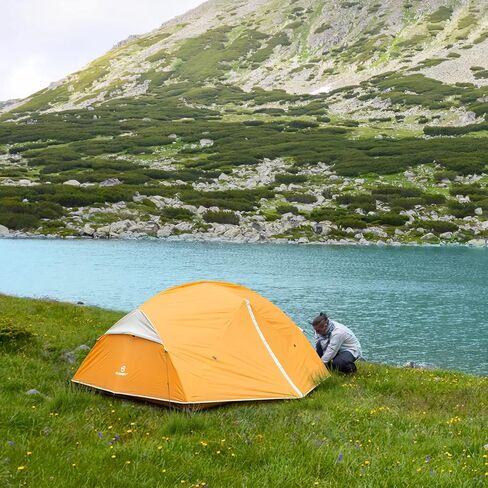Bessport Camping Tent for 2-3 Person, Lightweight Backpacking Tent Waterproof Windproof Two Doors Easy Setup Double Layer Outdoor Tents for 3 to 4 Seasons, Suitable for Outdoor,Hiking,Camping in Saudi Arabia