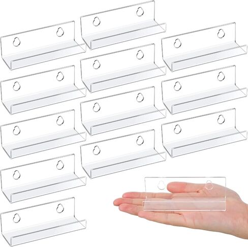 Wesiti 12 Pack Clear Vinyl Record Shelf Wall Mount Vinyl Shelf 3.94 Inch Acrylic Album Record Holder for Daily LP CD Listening Home Office Decor with Installation Hardware in Saudi Arabia