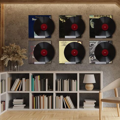 Wesiti 12 Pack Clear Vinyl Record Shelf Wall Mount Vinyl Shelf 3.94 Inch Acrylic Album Record Holder for Daily LP CD Listening Home Office Decor with Installation Hardware in Saudi Arabia