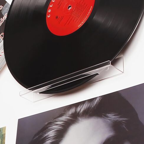 BiJun الفينيل جدار جبل، 10 حزمة رفوف سجل الفينيل الاكريليك حامل سجل الجدار عرض 7 بوصة الفينيل سجل الرف سجل تخزين مجموعة لعرض ألبوم الفينيل في مكتب المنزل (واضح) in Kuwait