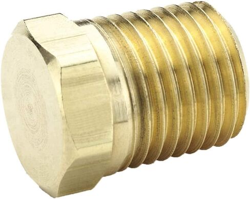 Parker Hannifin 218P-8-pk5 Hex-Head Plug Pipe Fitting, Brass, 1/2" Male Thread (Pack of 5) in Saudi Arabia