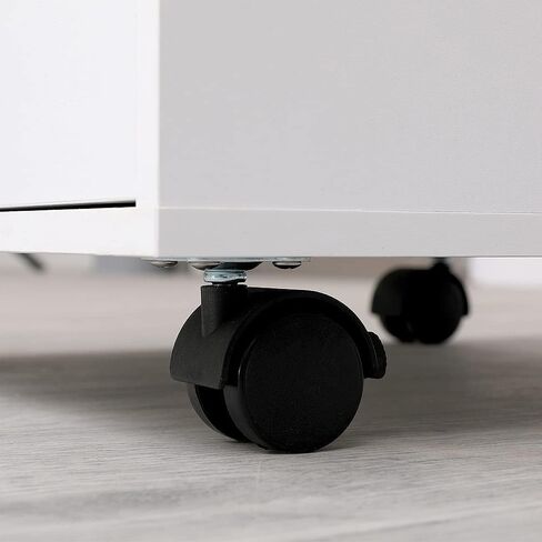 منظم تخزين 5 أدراج مع عجلات قابلة للقفل، خزانة ملفات تخزين الملفات المتنقلة، 24 بوصة ارتفاع للمكتب المنزلي (أبيض) in Kuwait