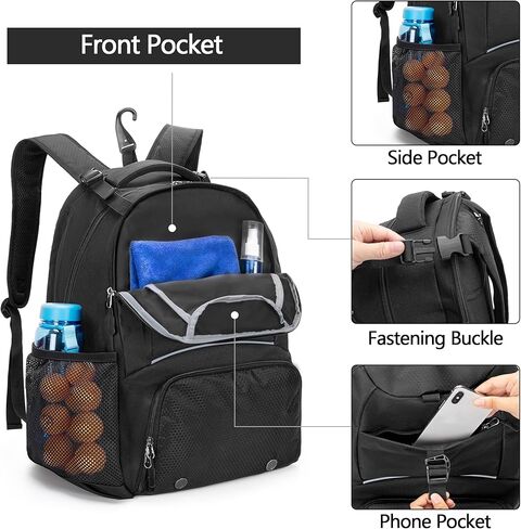 حقيبة ظهر DSLEAF Ping Pong Paddle تحمل 4 مضارب، وحقيبة مضرب تنس الطاولة لحماية مطاط تنس الطاولة والمضرب، وجيوب متعددة لملحقات تنس الطاولة in Kuwait