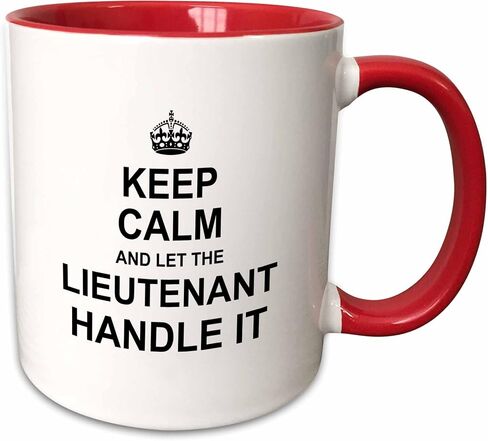 3dRose Keep Calm and Let the Lieutenant Handle it funny career job pride gift Two Tone Mug, 1 Count (Pack of 1), Black in Kuwait
