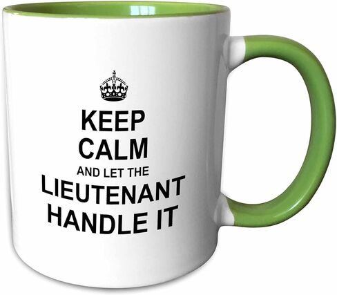 3dRose Keep Calm and Let the Lieutenant Handle it funny career job pride gift Two Tone Mug, 1 Count (Pack of 1), Black in Kuwait