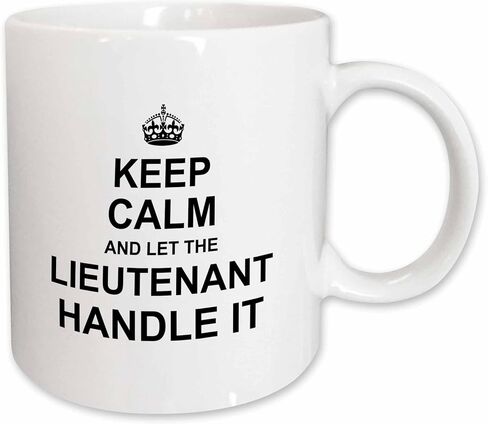 3dRose Keep Calm and Let the Lieutenant Handle it funny career job pride gift Two Tone Mug, 1 Count (Pack of 1), Black in Kuwait