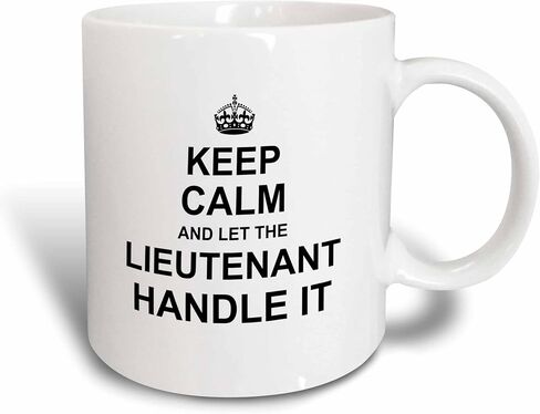 3dRose Keep Calm and Let the Lieutenant Handle it funny career job pride gift Two Tone Mug, 1 Count (Pack of 1), Black in Kuwait