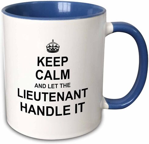 3dRose Keep Calm and Let the Lieutenant Handle it funny career job pride gift Two Tone Mug, 1 Count (Pack of 1), Black in Kuwait