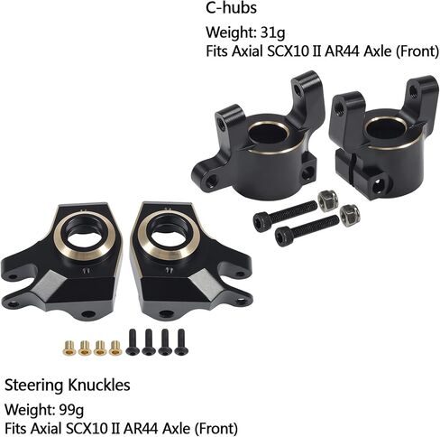 SCX10 II Brass Weights C-Hubs Steering Knuckles 4pcs 130g Front Caster Blocks Portal Drive Counterweight for 1/10 RC Crawler Car 90046 90047 SCX10 II Upgrades Accessories in Saudi Arabia