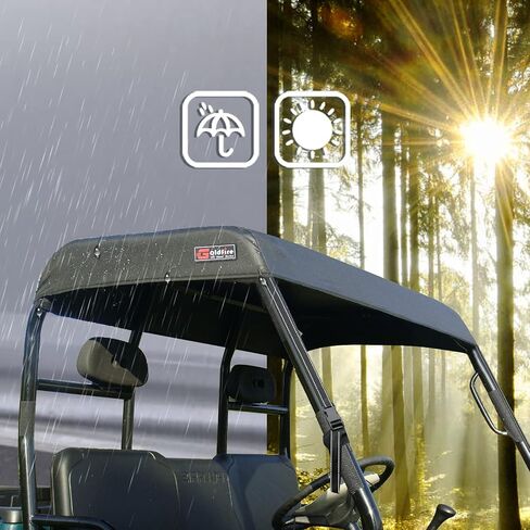 سيارة Goldfire متوسطة الحجم باللون الأسود أكسفورد UTV ذات سقف علوي ناعم متوافق مع Polaris Ranger 500، Ranger 570 (Pro-fit Bars) 2017-2021 in Saudi Arabia