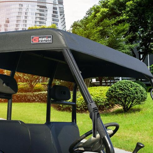 سيارة Goldfire متوسطة الحجم باللون الأسود أكسفورد UTV ذات سقف علوي ناعم متوافق مع Polaris Ranger 500، Ranger 570 (Pro-fit Bars) 2017-2021 in Saudi Arabia