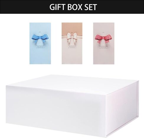 CHECHNYA 5 large gift box 13x10x5 inch foldable magnetic gift box, sturdy shirt box, hard large gift box cover, reusable gift box set, white 5-Pack… in Saudi Arabia