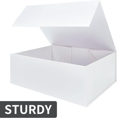 CHECHNYA 5 large gift box 13x10x5 inch foldable magnetic gift box, sturdy shirt box, hard large gift box cover, reusable gift box set, white 5-Pack… in Saudi Arabia