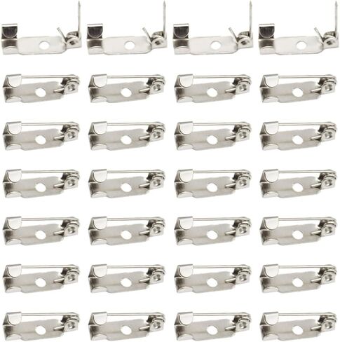 200 Pieces Brooch Pin Backs 15mm Silver Bar Pins Backs Crafts Brooch Clasp Pin Safety Locking Pins Backs for Jewelry Making, Crafts Pins (XZ/15mm) in Saudi Arabia