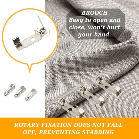 200 Pieces Brooch Pin Backs 15mm Silver Bar Pins Backs Crafts Brooch Clasp Pin Safety Locking Pins Backs for Jewelry Making, Crafts Pins (XZ/15mm) in Saudi Arabia