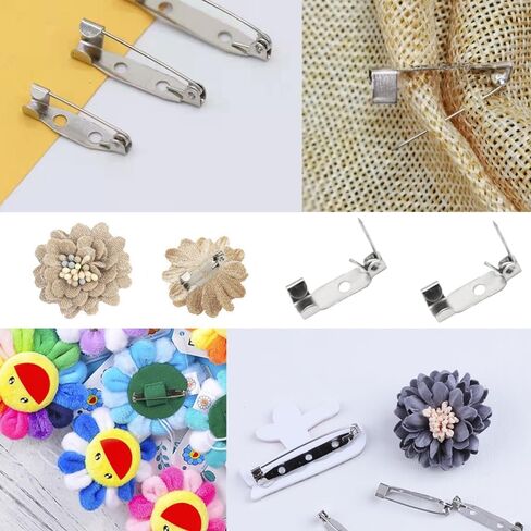 200 Pieces Brooch Pin Backs 15mm Silver Bar Pins Backs Crafts Brooch Clasp Pin Safety Locking Pins Backs for Jewelry Making, Crafts Pins (XZ/15mm) in Saudi Arabia
