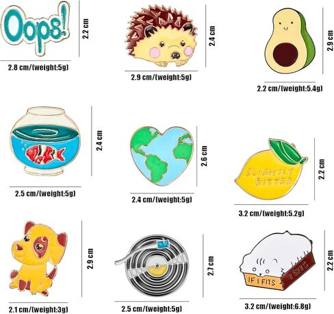 Hicarer 20 قطعة لطيف التلبيب دبوس مجموعة الكرتون بروش دبوس شارات بروش دبابيس للملابس أكياس جاكيتات ملحق DIY بها بنفسك الحرف (نمط مجموعة 2) in Kuwait