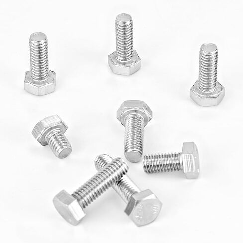 M6 × 60 مم 65 مم 70 مم 75 مم 80 مم براغي سداسية شديدة التحمل، 304 من الفولاذ المقاوم للصدأ، متري، خيط الآلة بالكامل، لمسة نهائية لامعة، مجموعة متنوعة 20 قطعة in Saudi Arabia