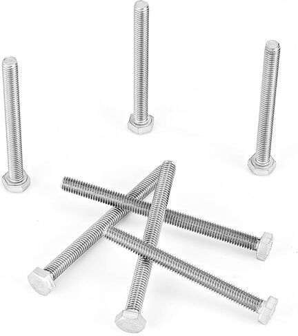 M6 × 60 مم 65 مم 70 مم 75 مم 80 مم براغي سداسية شديدة التحمل، 304 من الفولاذ المقاوم للصدأ، متري، خيط الآلة بالكامل، لمسة نهائية لامعة، مجموعة متنوعة 20 قطعة in Saudi Arabia