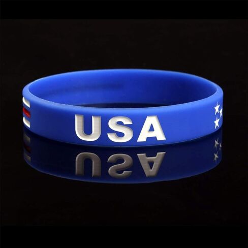 Power of Faith USA Silicone Bracelets Wristbands American Spirit Americanism Partriotic Sports Fans Worldcup United States American Flag Red White and Blue Bracelet July 4th in Kuwait