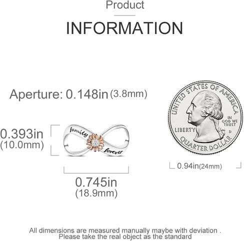 Hapour Infinity Charms يناسب أساور Pandora Charms 925 الفضة الاسترليني سحر الأبدية الأسرة إلى الأبد هدية عيد الأم للنساء والفتيات in Kuwait