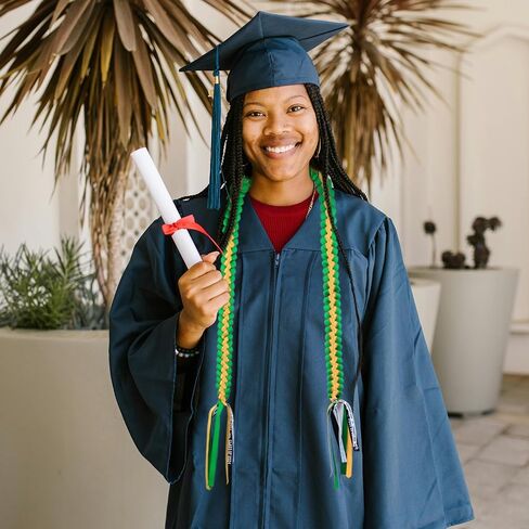 التخرج Leis 2024 مضفر يدويًا مع فئة 2024 "" Congrats Grad شرابة حفل هدية فكرة هدية للنساء والرجال (1 قطعة أحمر وأسود) in Kuwait