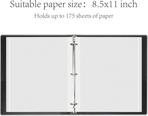 Hiwhy 3 Ring Binder 1 بوصة، نسيج الكتان حلقات دائرية تناسب ورق مقاس 8.5 × 11 بوصة، رمادي الأرز in Kuwait